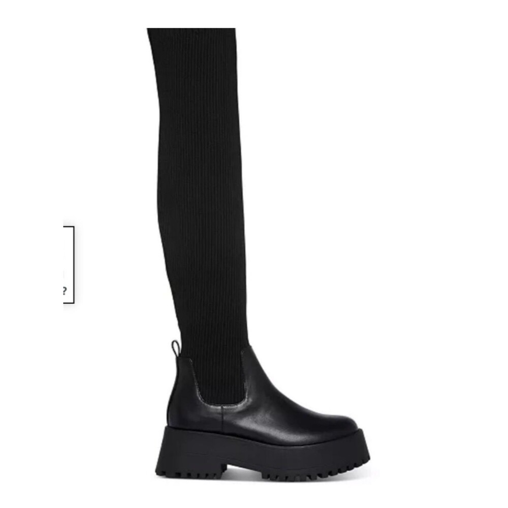 Madden Girl Over-the-Knee Knit Lug Sole Boots Academia Chunky Boots Size 7